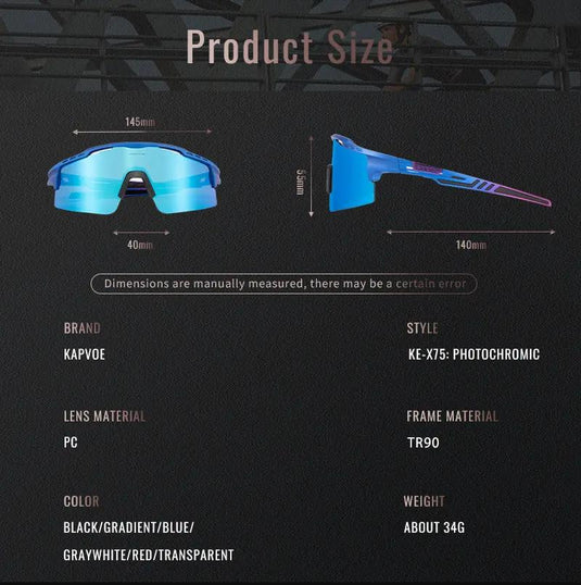 Kapvoe K75 Photochromic Sunglasses Kapvoe MADOVERBIKING