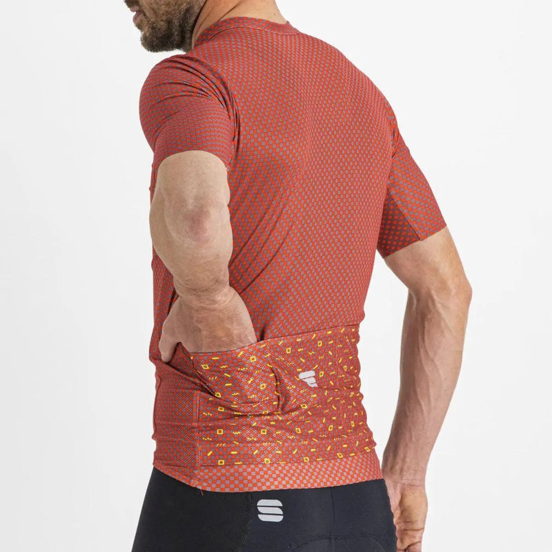 Load image into Gallery viewer, Sportful Checkmate Mens Cycling Jersey (Chilli Red Malives)