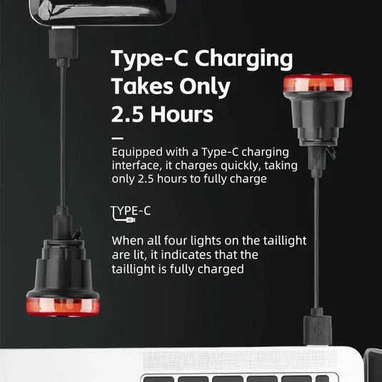 Bicycle Taillight | 50 Lumens, IPX6 Waterproof, 50hr Battery & Brake Sensing Function ROCKBROS MADOVERBIKING