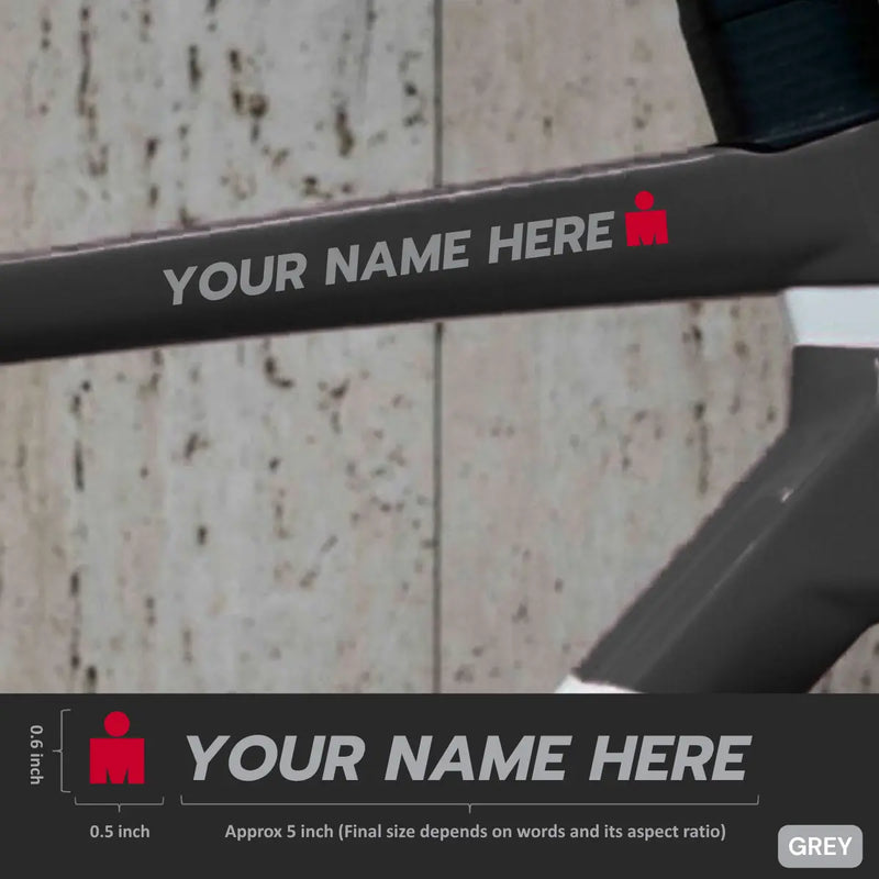 Load image into Gallery viewer, Premium Cyclist Name Sticker Decal with Iron-Man Logo (Set of 2) - MADOVERBIKING -  MADOVERBIKING