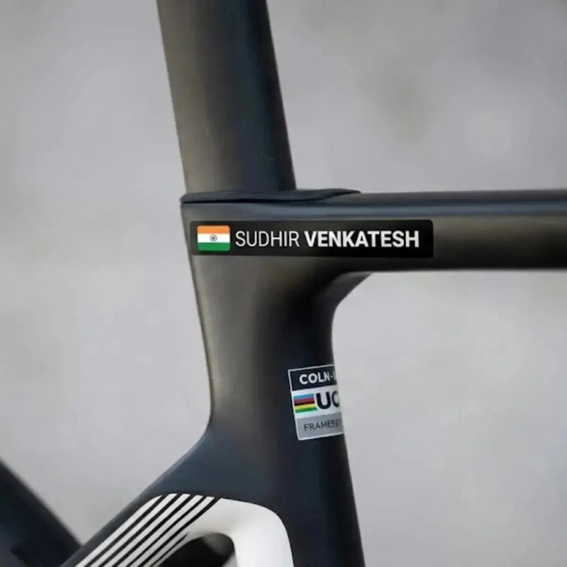 Load image into Gallery viewer, Personalized Rider Name Sticker with Indian Flag - Waterproof (Set of 4)