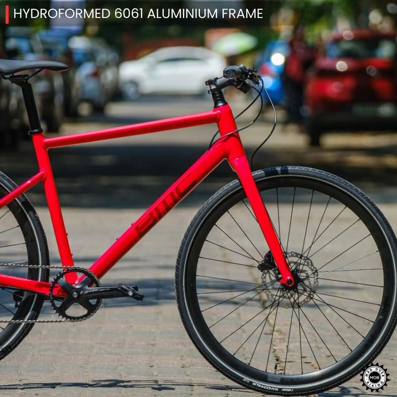 Load image into Gallery viewer, Alpenchallenge AL FOUR - Shimano Deore 11 Speed Hybrid Bike (Red/Black) - MADOVERBIKING - BMC