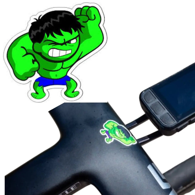 Load image into Gallery viewer, HULK Power Stem Sticker | UV DTF Waterproof Cycling Decal (Tadej Pogačar Style)