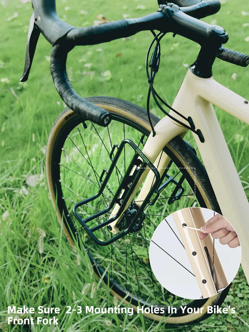 Load image into Gallery viewer, Front Fork Rack | Aluminium Alloy, Lightweight, Holds Weight upto 3kg ROCKBROS MADOVERBIKING