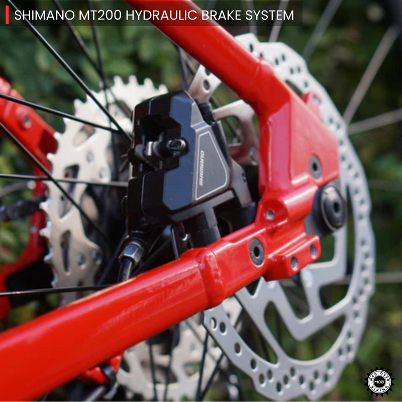 Load image into Gallery viewer, Alpenchallenge AL FOUR - Shimano Deore 11 Speed Hybrid Bike (Red/Black) - MADOVERBIKING - BMC