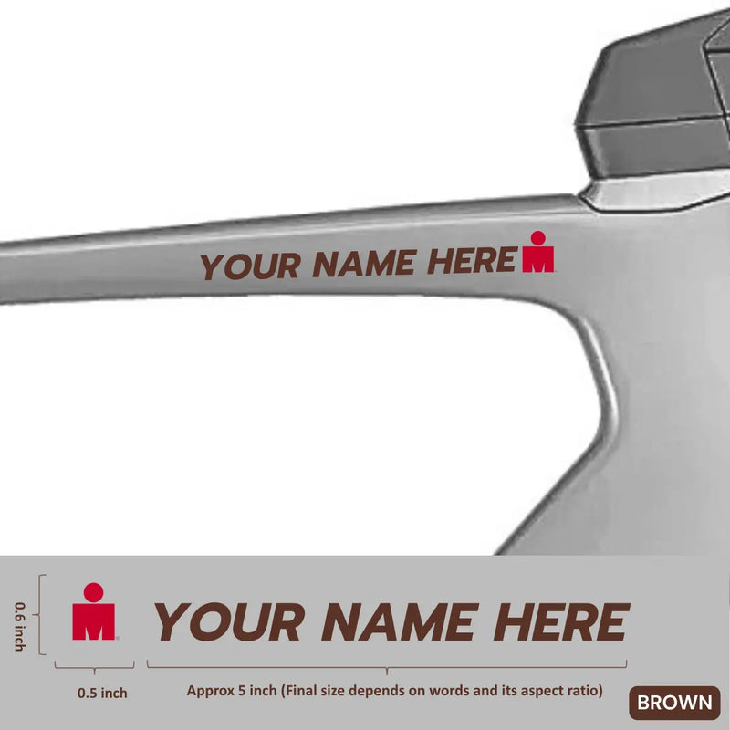 Load image into Gallery viewer, Premium Cyclist Name Sticker Decal with Iron-Man Logo (Set of 2) - MADOVERBIKING -  MADOVERBIKING