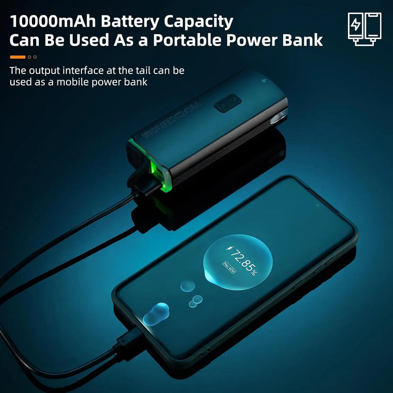 Load image into Gallery viewer, Bicycle Front Light | 3000 Lumens, 10000 maH Battery & IPX6 Waterproof ROCKBROS MADOVERBIKING