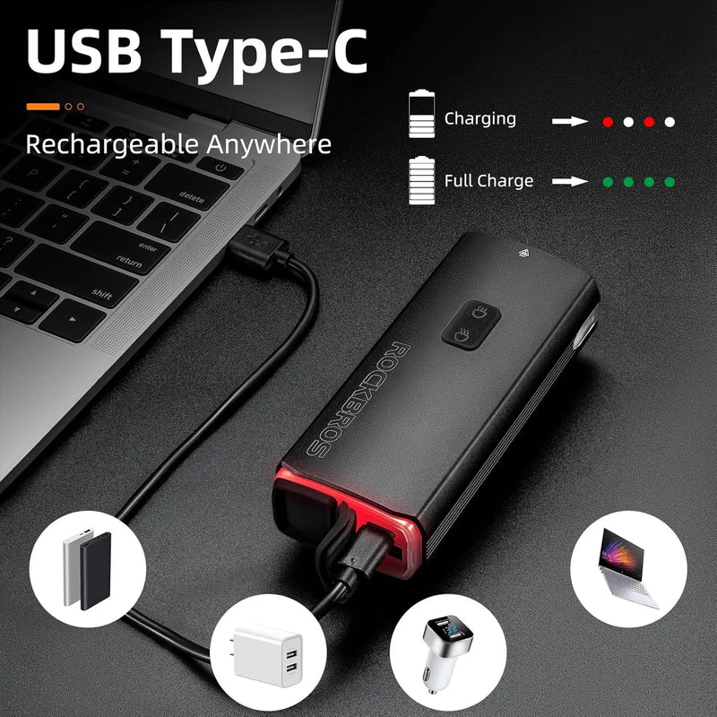 Load image into Gallery viewer, Bicycle Front Light | 3000 Lumens, 10000 maH Battery & IPX6 Waterproof ROCKBROS MADOVERBIKING