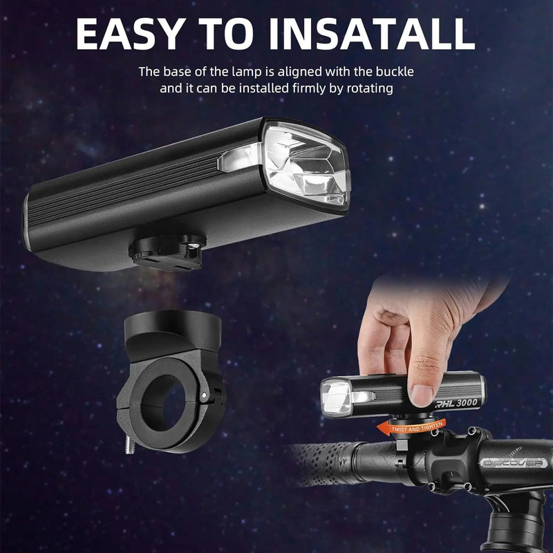 Load image into Gallery viewer, Bicycle Front Light | 3000 Lumens, 10000 maH Battery & IPX6 Waterproof ROCKBROS MADOVERBIKING