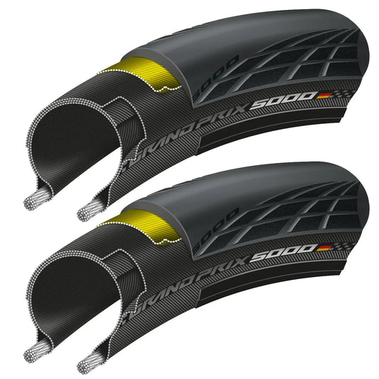 Road Bike Tires | GRAND PRIX 5000 - 700x25/28c (Black/Black) - MADOVERBIKING -  Continental