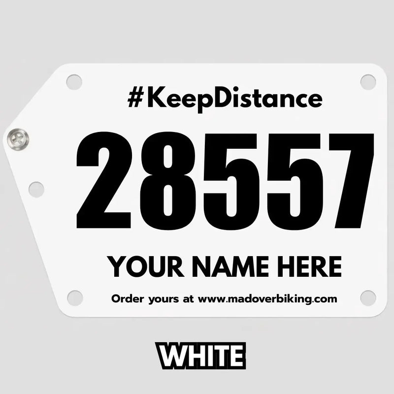 Load image into Gallery viewer, Personalized Cycling Race Number/BIB Plate (Acrylic, Seatpost Mount)