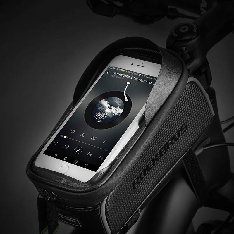 Load image into Gallery viewer, Top Tube Bag | Waterproof & Compatible with Phones upto 6.5" ROCKBROS MADOVERBIKING