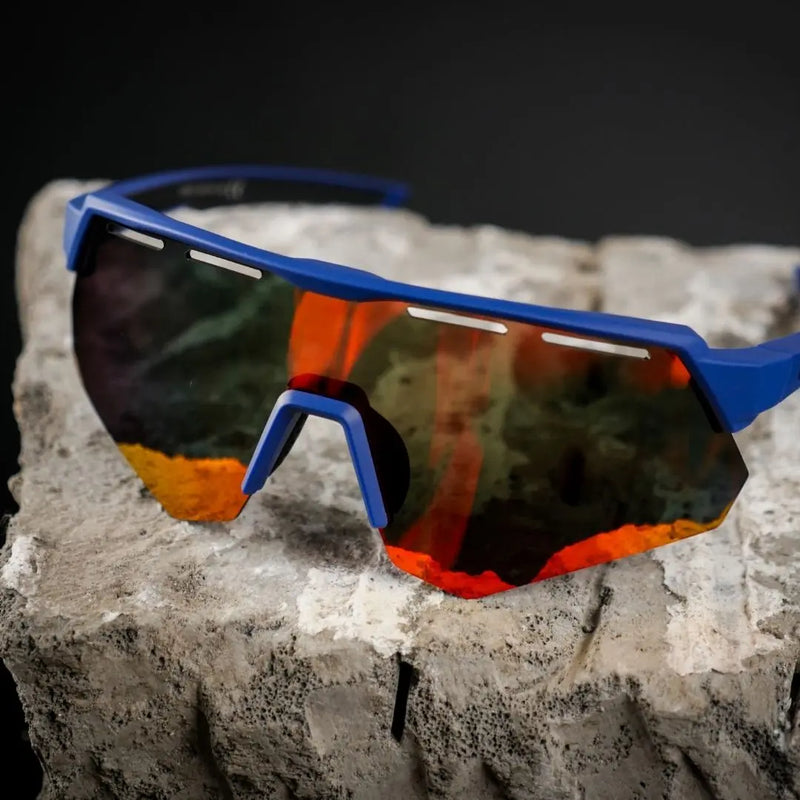 Load image into Gallery viewer, Sunglasses | Polarized Glasses with 4 Interchangeable Lenses & UV400 Protection (Navy) ROCKBROS MADOVERBIKING