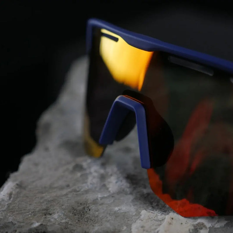 Load image into Gallery viewer, Sunglasses | Polarized Glasses with 4 Interchangeable Lenses & UV400 Protection (Navy) ROCKBROS MADOVERBIKING