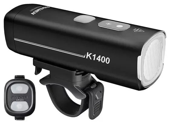 Load image into Gallery viewer, RAVEMEN FRONT LIGHT | K1400 - 1400 LUMENS, UPTO 23 HR BATTERY