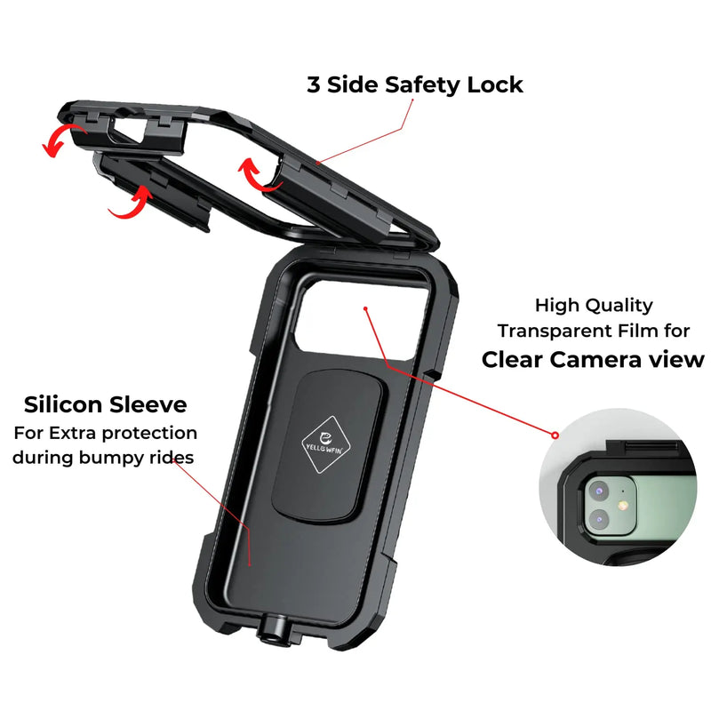Load image into Gallery viewer, Mobile Phone Holder | M18L-B2 - Waterproof, 360° Rotation, Mirror Mount for Bikes & Scooters - MADOVERBIKING