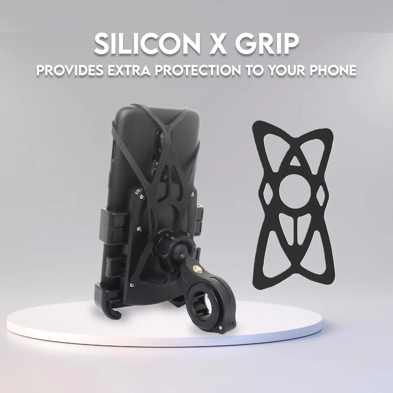 Load image into Gallery viewer, Mobile Phone Holder | JAW GRIP M16-B1 - Silicon/Spring Holder, 360° Rotation, Handlebar Mount for Bikes & Bicycle, - MADOVERBIKING