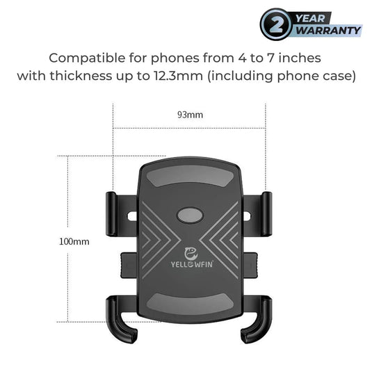 Mobile Phone Holder | JAW GRIP M8S-QR - Anti-Shake, 360 Rotation, Screw-Tight Fit for upto 7" Screens - MADOVERBIKING