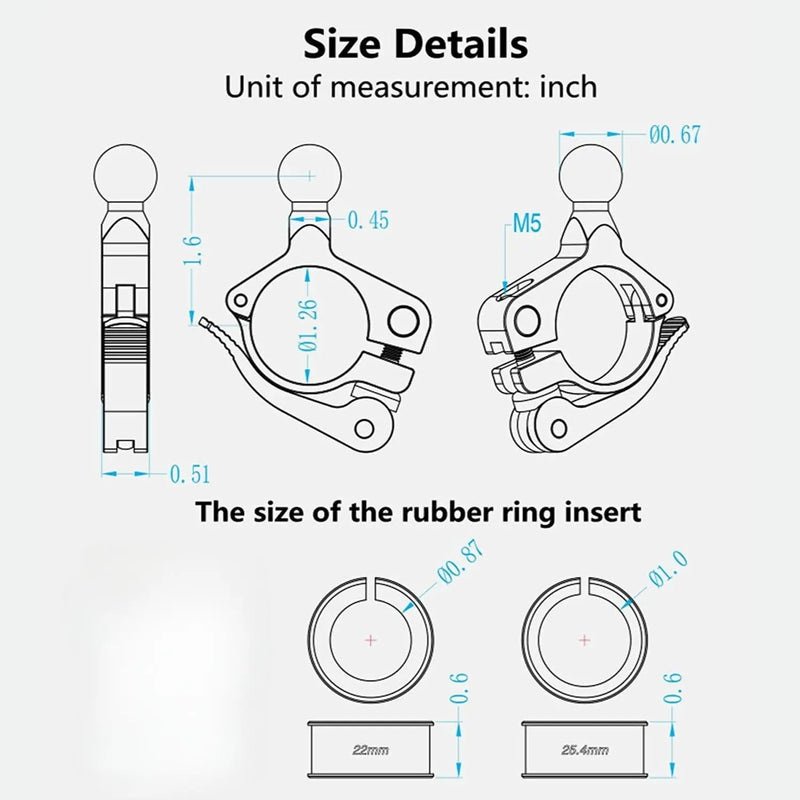 Load image into Gallery viewer, Mobile Phone Holder | JAW GRIP M8S-QR - Anti-Shake, 360 Rotation, Screw-Tight Fit for upto 7" Screens - MADOVERBIKING