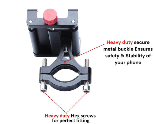 Mobile Phone Holder | CLAW GRIP - Aluminium Alloy, Fits any Handlebar, Supports 4" to 7" Screens - MADOVERBIKING