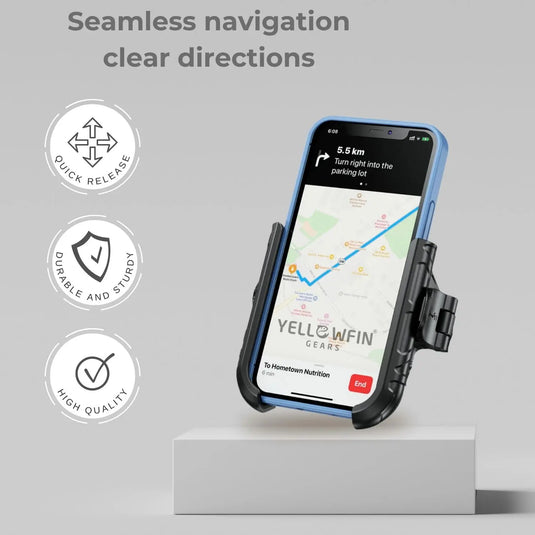 Mobile Phone Holder | JAW GRIP M8S-QR - Anti-Shake, 360 Rotation, Screw-Tight Fit for upto 7" Screens - MADOVERBIKING
