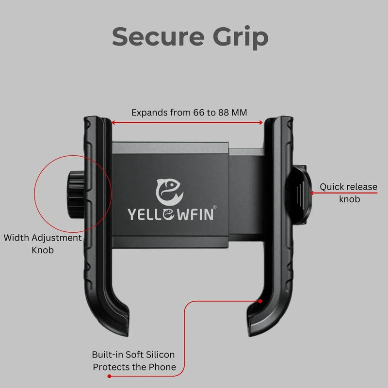 Load image into Gallery viewer, Mobile Phone Holder | JAW GRIP M8S-QR - Anti-Shake, 360 Rotation, Screw-Tight Fit for upto 7" Screens - MADOVERBIKING