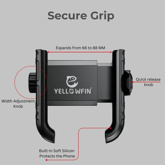 Mobile Phone Holder | JAW GRIP M8S-QR - Anti-Shake, 360 Rotation, Screw-Tight Fit for upto 7" Screens - MADOVERBIKING