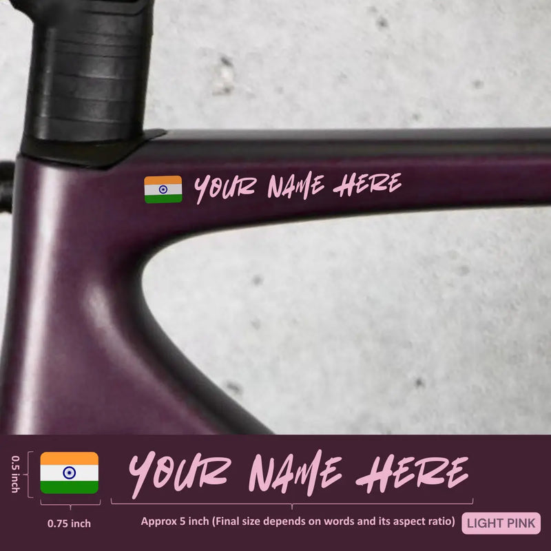 Load image into Gallery viewer, Premium Cyclist Name Sticker Decal with Indian Flag (set of 2) MADOVERBIKING MADOVERBIKING
