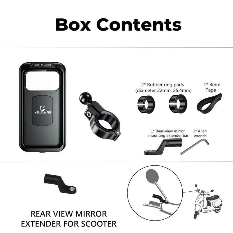 Load image into Gallery viewer, Mobile Phone Holder | M18L-C1 - Vibration Damping Tech, Shockproof, 360° Rotation, For Upto 7" Smartphones - MADOVERBIKING