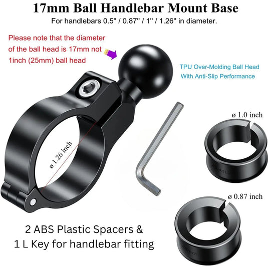 Mobile Phone Holder | JAW GRIP M8S-QR - Anti-Shake, 360 Rotation, Screw-Tight Fit for upto 7" Screens - MADOVERBIKING