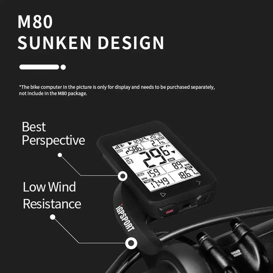 Extended Mount for Cyclocomputers - M80 | for Igpsport & Garmin Models