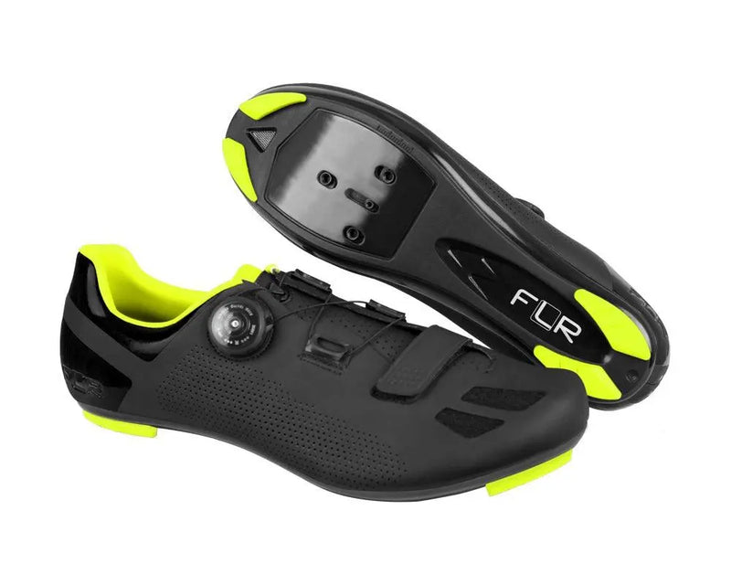Load image into Gallery viewer, FLR F-11 Road Cycling Shoes (Black Neon Yellow)