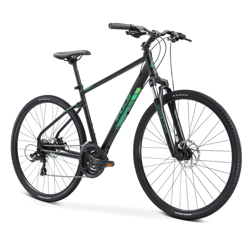 Load image into Gallery viewer, Fuji Traverse 1.7 (Stain Black/Green) Hybrid Bike