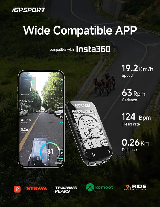 GPS Bike Computer - BSC100S | Type-C, 2.6" Display, 40H Battery, ANT+ & Strava Enabled