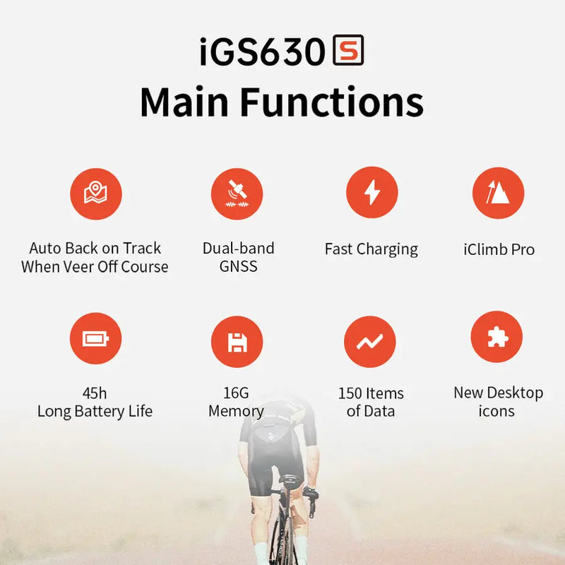 Load image into Gallery viewer, GPS Bike Computer - IGS630S | 2.8" Color Display, 16GB Storage, 45H Battery & Navigation