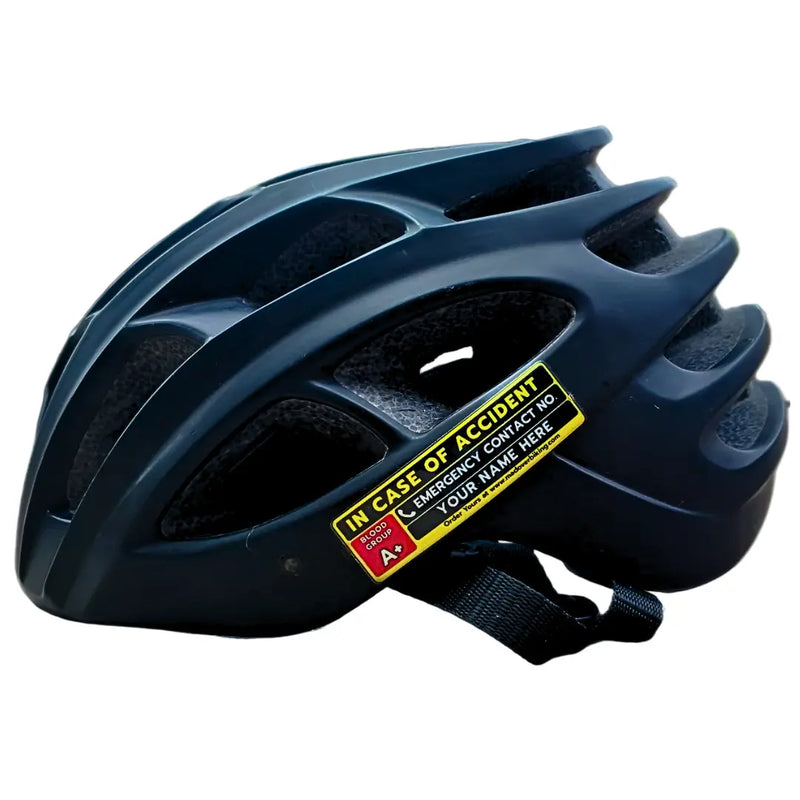 Load image into Gallery viewer, Emergency Information Sticker - Customized with Name, Blood Group & Contact (set of 2) MADOVERBIKING MADOVERBIKING