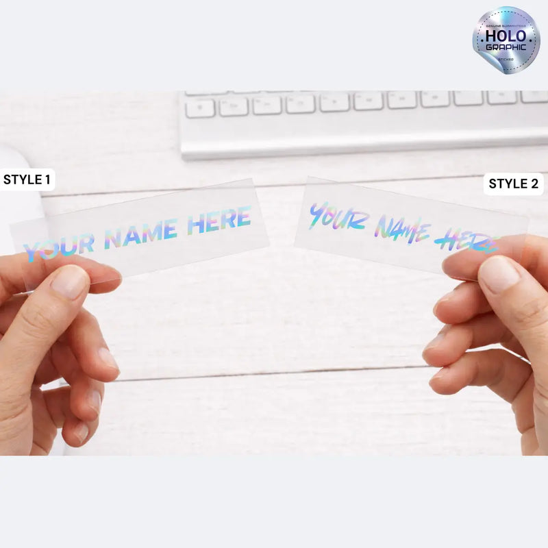 Load image into Gallery viewer, Personalized Holographic Name Vinyl Decal with Indian Flag – Cut-to-Text