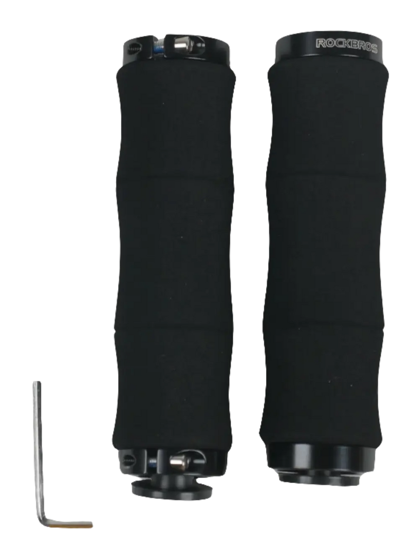 Load image into Gallery viewer, Flat Handlebar Grips | High Dense Sponge Base, Lock in Bolts, Sweat Resistant & Comfortable for BMX, MTBs & Hybrids ROCKBROS MADOVERBIKING