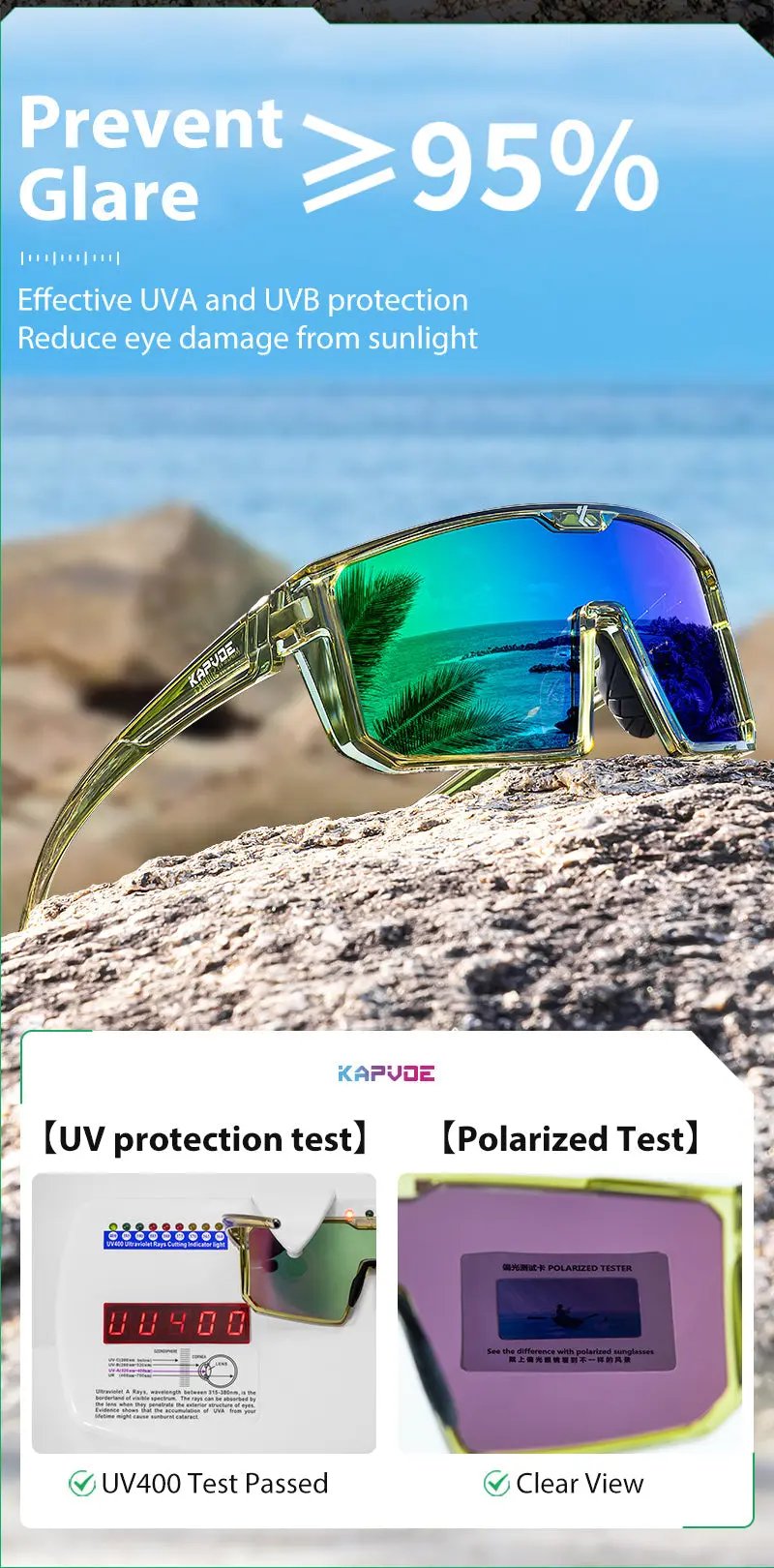 Load image into Gallery viewer, Kapvoe Polarized Fishing Sunglasses Kapvoe MADOVERBIKING
