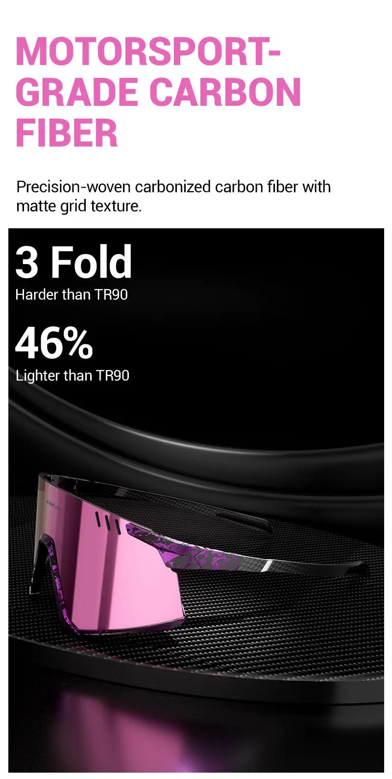 Load image into Gallery viewer, Kapvoe K434 Carbon Frame Sunglasses Ultra Lighteight Kapvoe MADOVERBIKING