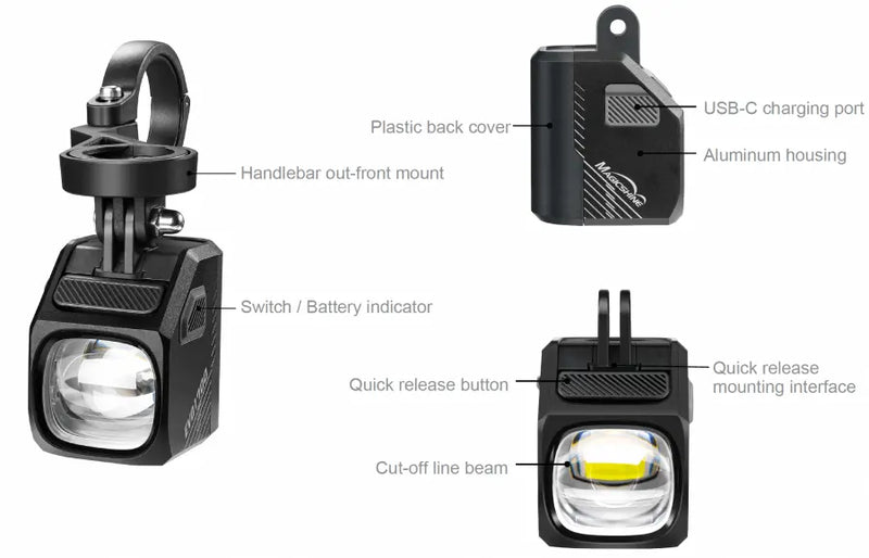 Load image into Gallery viewer, Magicshine EVO 1700 Underneath Mounted 1700 Lumens Front Light - Black