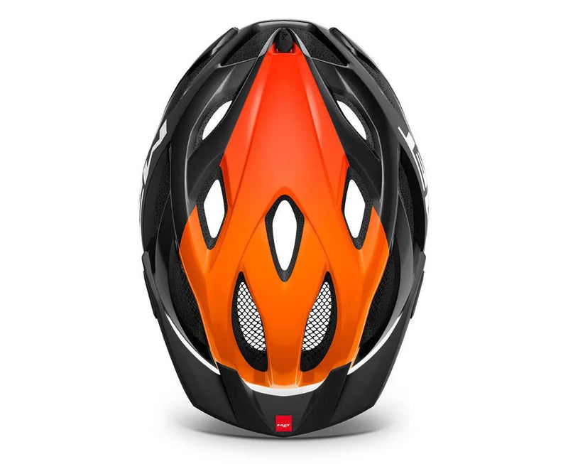 Load image into Gallery viewer, Met Crossover Hybrid Cycling Helmet (Black/Orange/Glossy)
