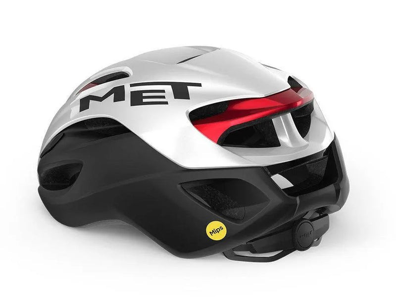 Load image into Gallery viewer, Met Rivale Mips Road Cycling Helmet (White/Black/Red Metallic/Matt Glossy)