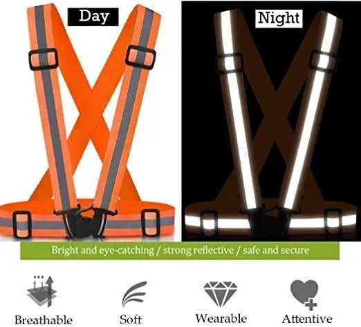 Load image into Gallery viewer, Mob Elastic Safety Reflective Belt For Cycling, Running & Walking (ORANGE)
