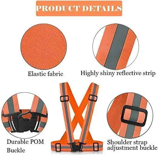 Load image into Gallery viewer, Mob Elastic Safety Reflective Belt For Cycling, Running & Walking (ORANGE)