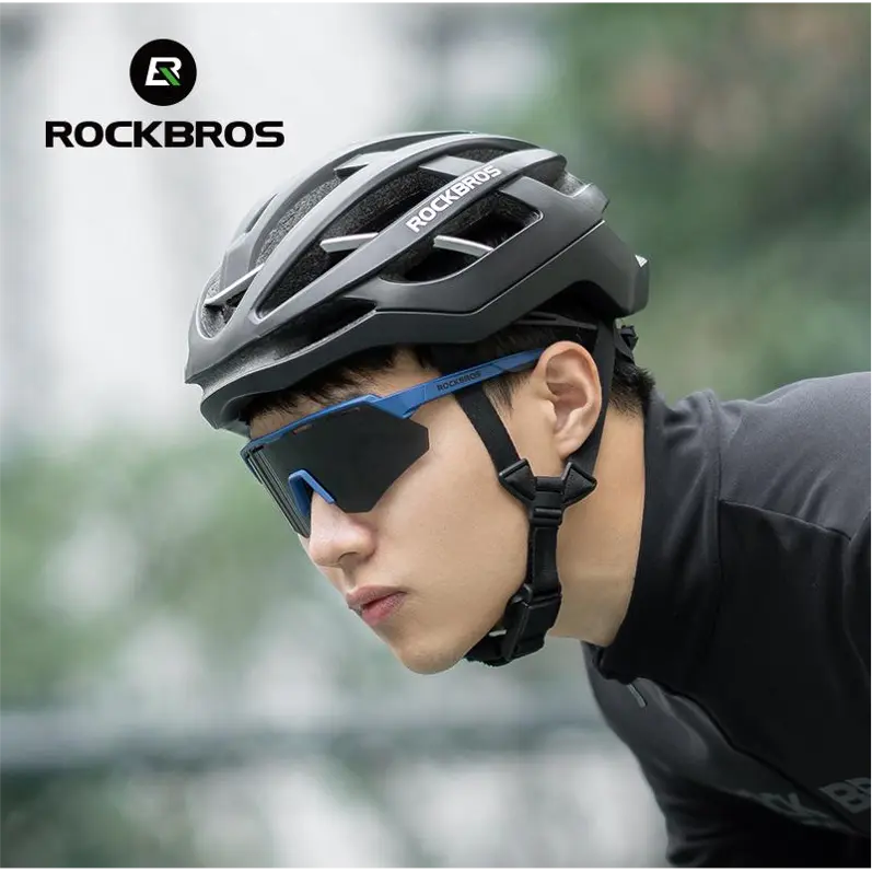 Load image into Gallery viewer, Sunglasses | Polarized Glasses with 4 Interchangeable Lenses & UV400 Protection (Navy) ROCKBROS MADOVERBIKING