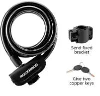 Bicycle Lock | Strong PVC & Steel Wired Ring Lock - 110 mm ROCKBROS MADOVERBIKING