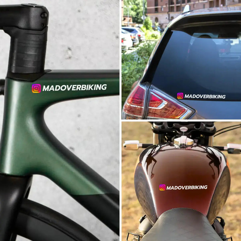 Load image into Gallery viewer, Premium Custom Name Instagram/YouTube ID Sticker Decal (Set of 2)