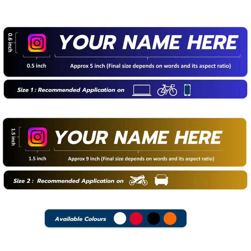 Load image into Gallery viewer, Premium Custom Name Instagram/YouTube ID Sticker Decal (Set of 2)