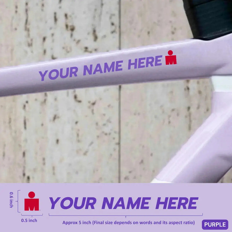 Load image into Gallery viewer, Premium Cyclist Name Sticker Decal with Iron-Man Logo (Set of 2)